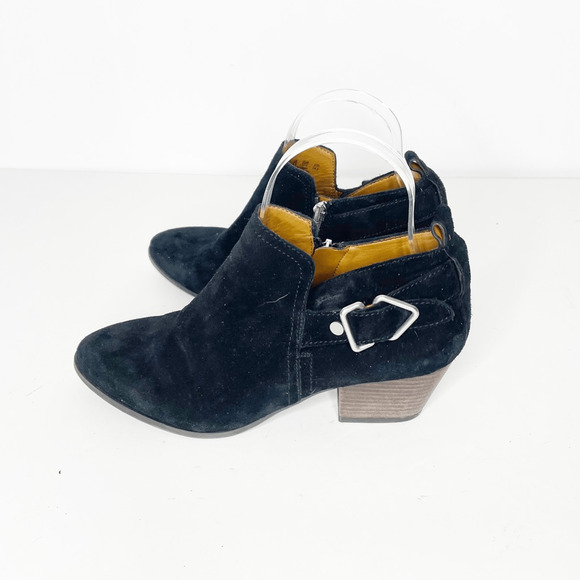 Sarto by FRANCO SARTO GARFIELD western bootie black suede heel womens US 7.5 - Picture 3 of 6